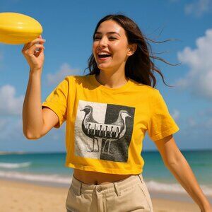 Fitted Gold Women's Crop Top Size Small